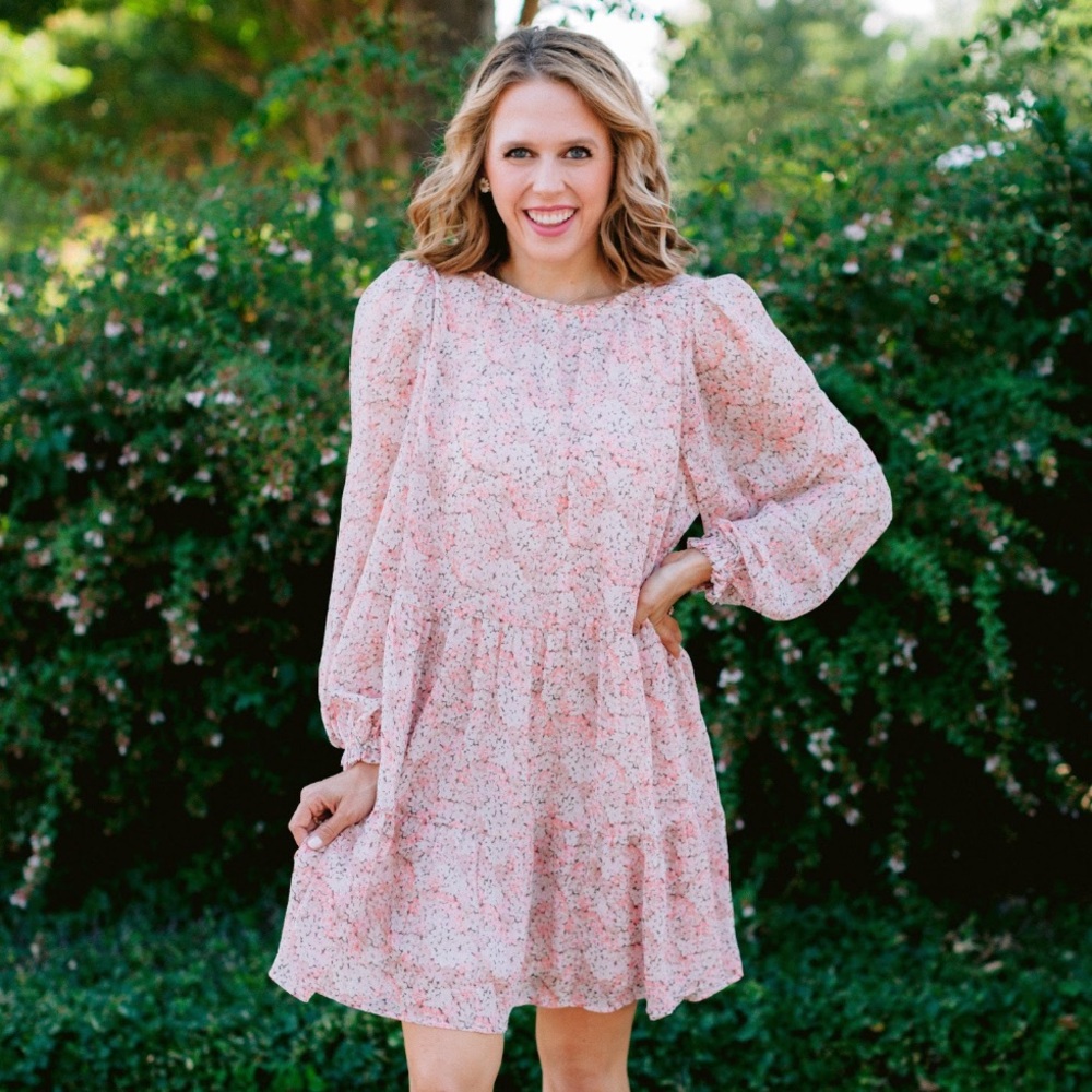 H&M Floral Tiered Shift Mini Dress